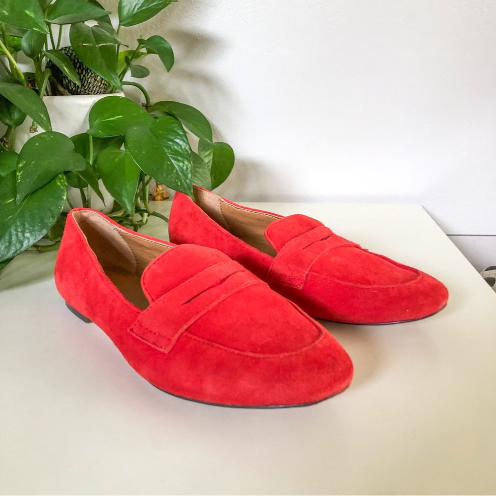 J. Crew Genuine Suede Loafers in Red - Picture 7 of 11